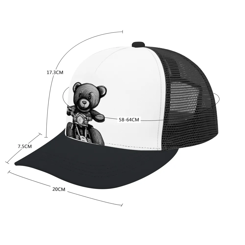 Teddy Ride Multicolor Unisex Adjustable Mesh Baseball Hat