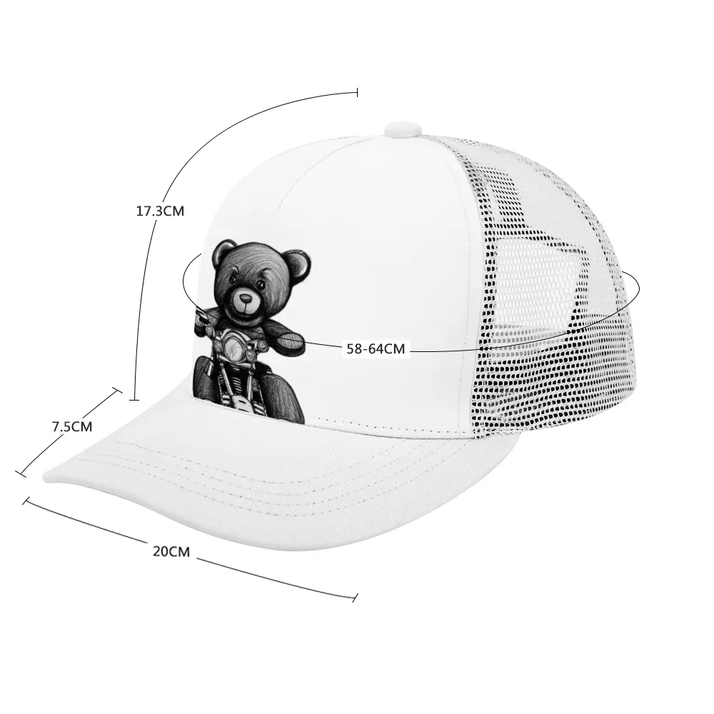 Teddy Ride Multicolor Unisex Adjustable Mesh Baseball Hat