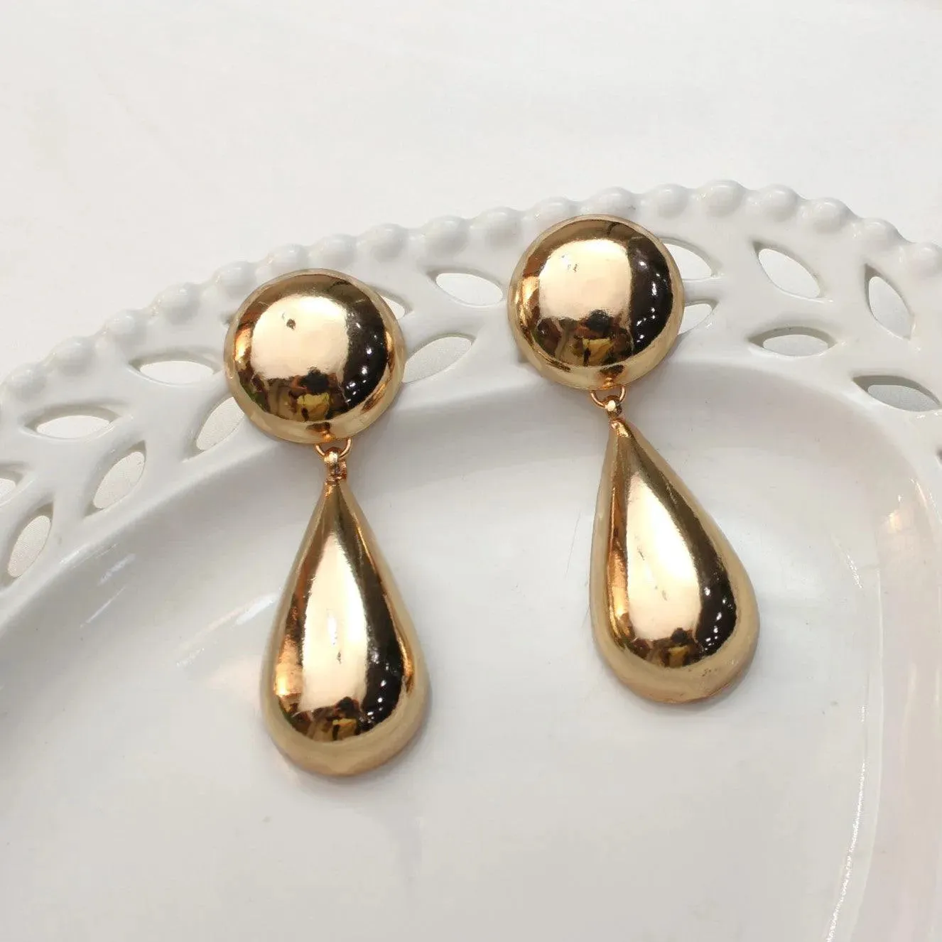 TFC Bold Drop 24K Gold Plated Dangler Earrings