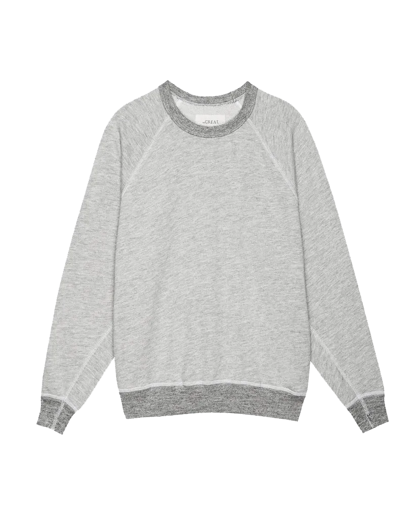 The College Sweatshirt. Solid -- Soft Heather Grey