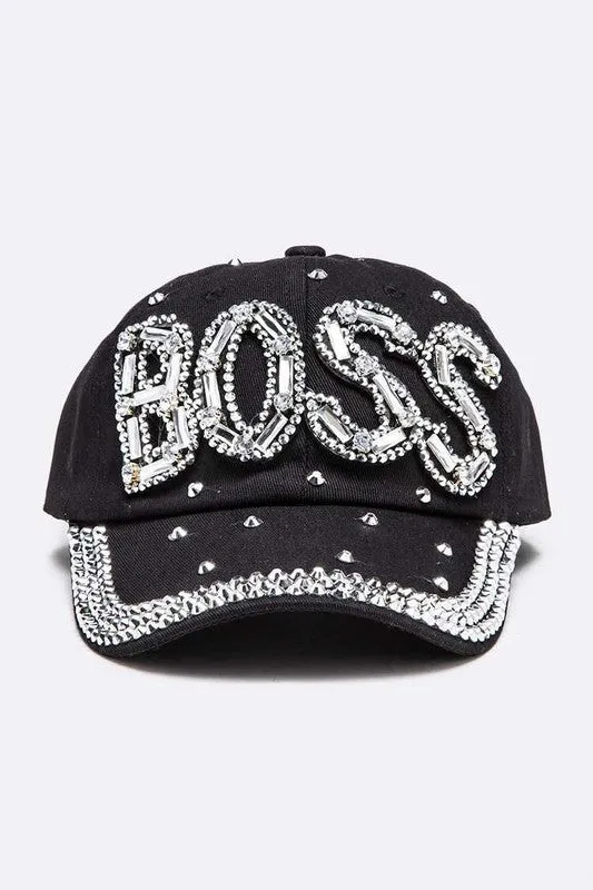 Who's The Boss- Denim Bling Boss Baseball Cao