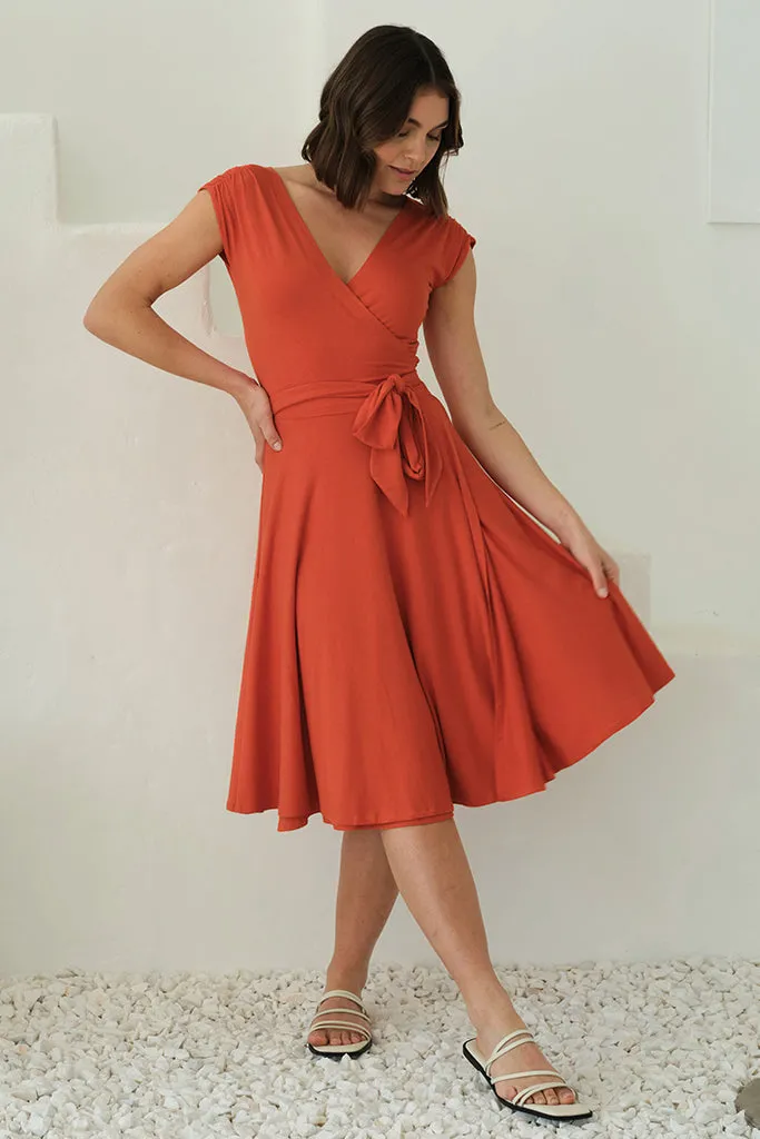 Wrap Dress - Flame