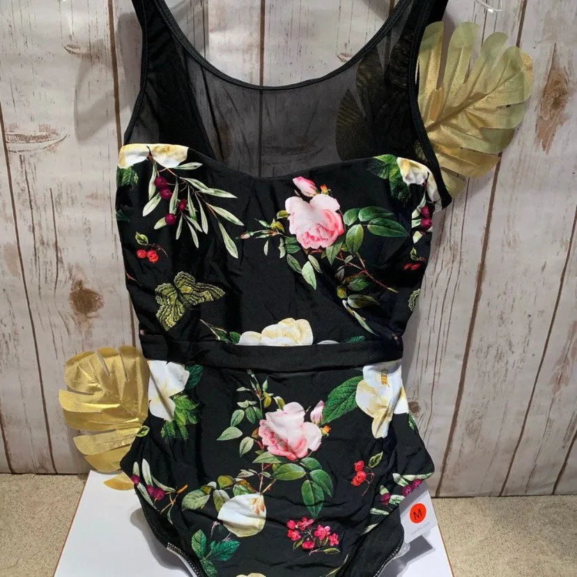 XS-XXL Ebony & Peony One-piece Swimsuit xs s m l xl xxl belt floral lace corset women ladies modest top ranked 2021