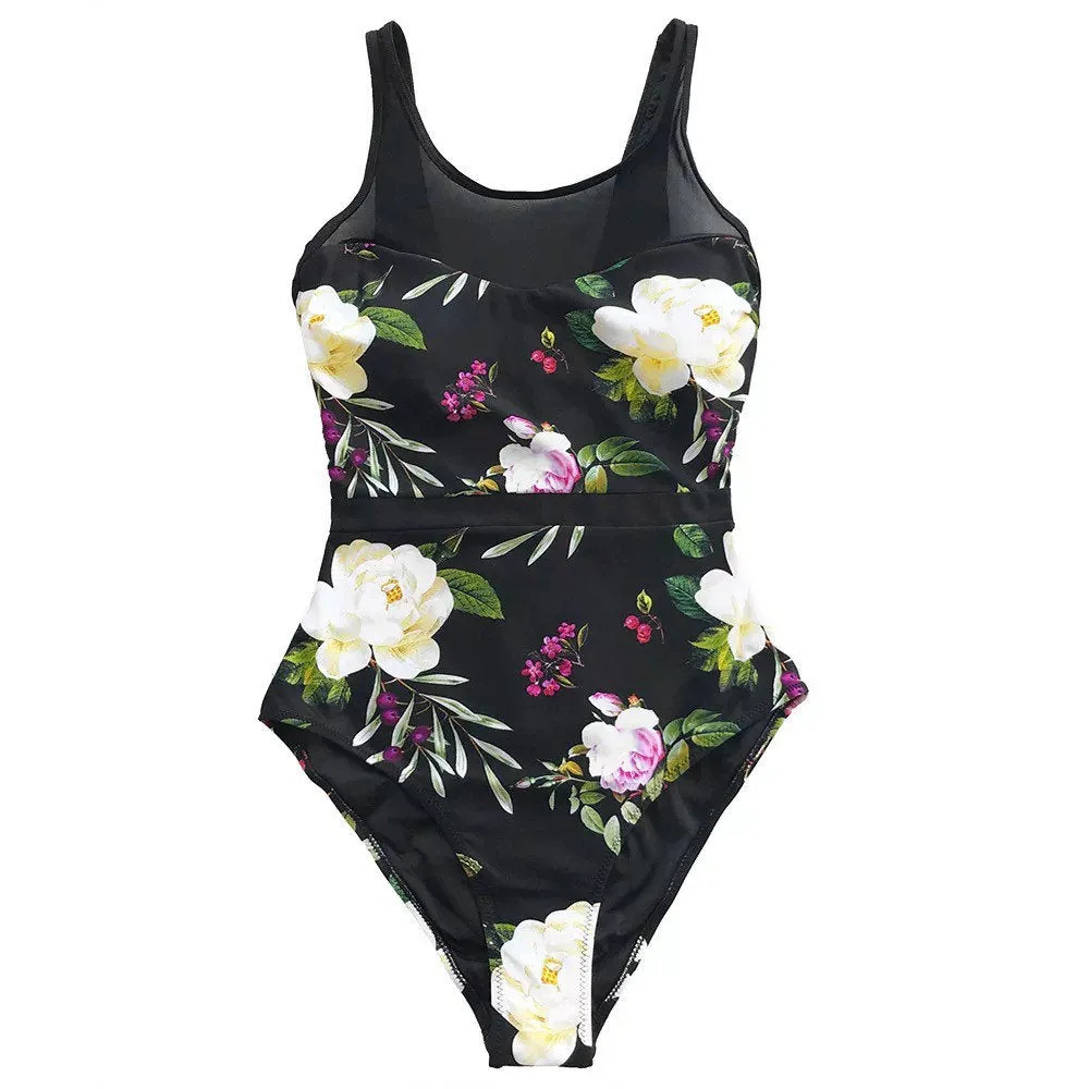 XS-XXL Ebony & Peony One-piece Swimsuit xs s m l xl xxl belt floral lace corset women ladies modest top ranked 2021