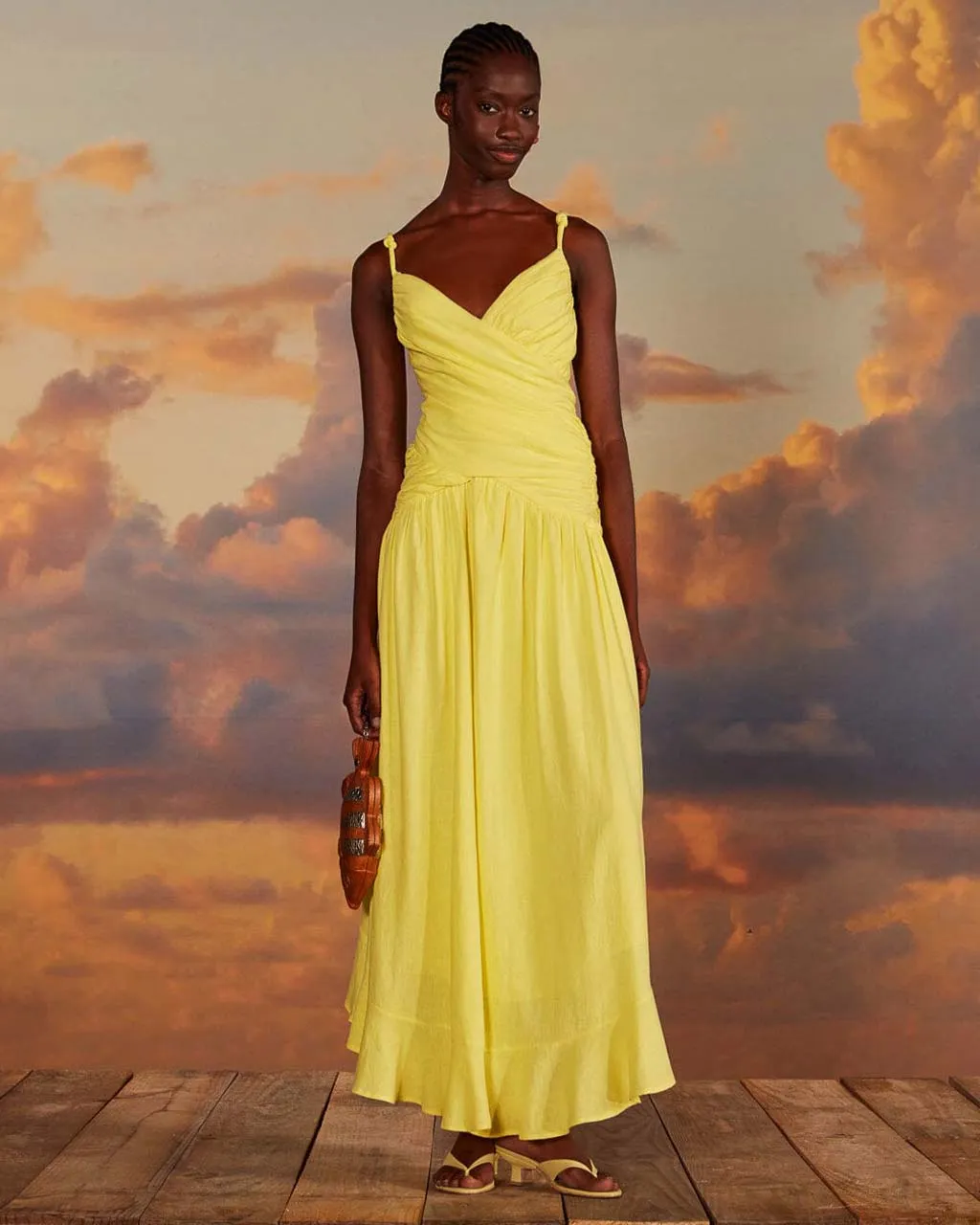 Yellow Cross Over Maxi Dress